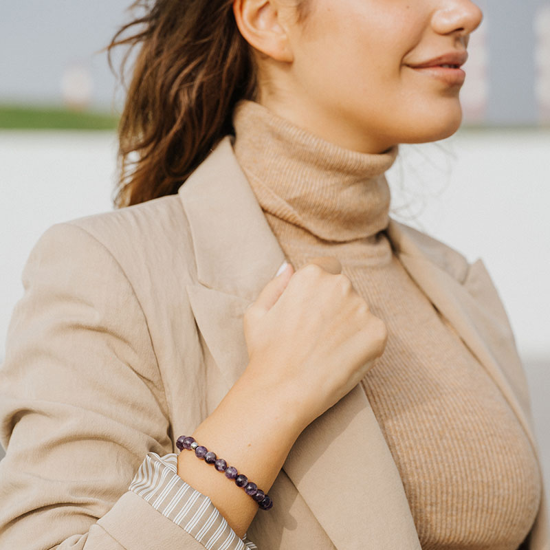 Pulseira de Pedra Natural Ametista