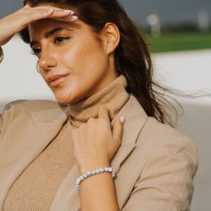 Pulseira de Pedra Natural Howlita Branca