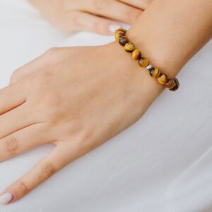 Pulseira de Pedra Natural Olho de Tigre