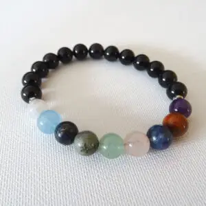 Pulseira dos 9 Centros do Ser com Turmalina Negra