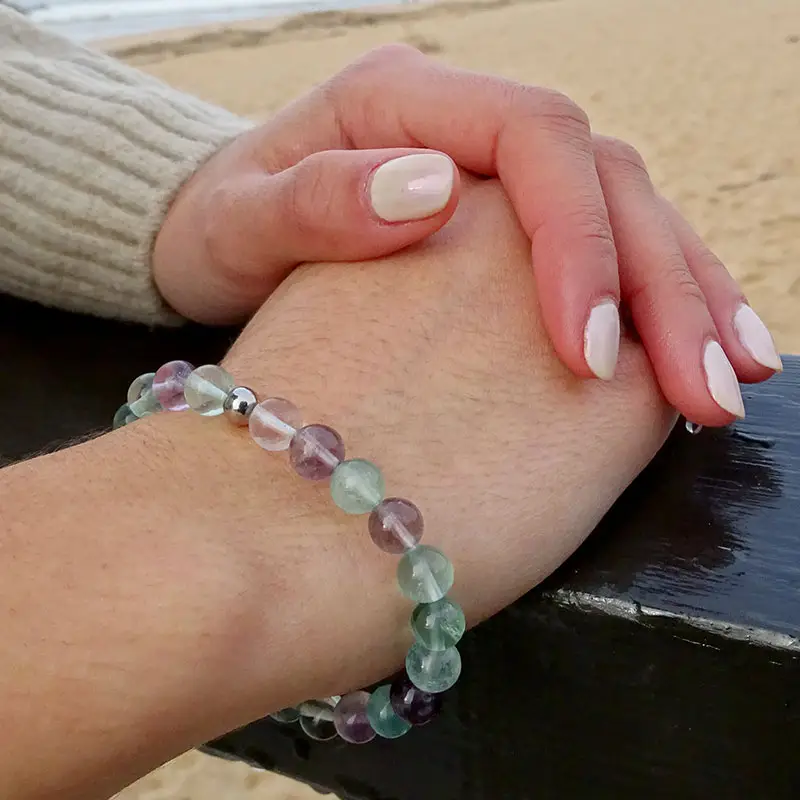 Pulseira de Pedra Natural Fluorite