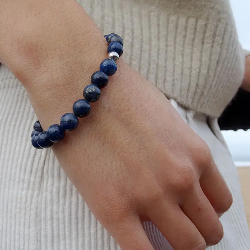 Pulseira de Pedra Natural Lápis Lazúli