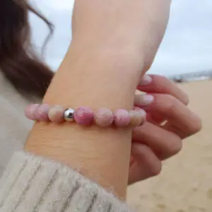 Pulseira de Pedra Natural Rodonite